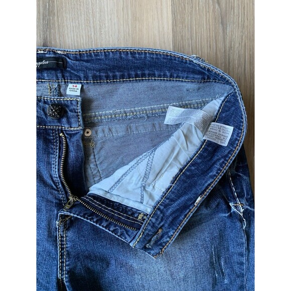 Supplies By Union Bay Tummy Smoothing Jeans Style Amy Embroidered Pockets Sz 14 - Picture 9 of 15